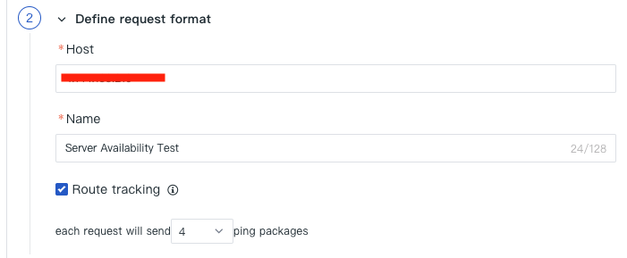 Create ICMP Task Screen 2